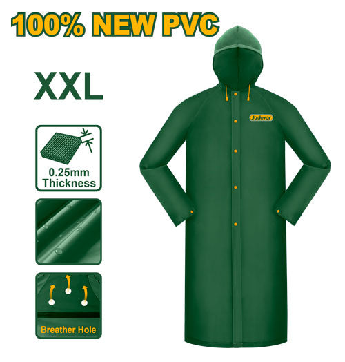 معطف مطري مقاوم للماء مع غطاء رأس من جاد ايفر - Jadever Waterproof Rain Coat