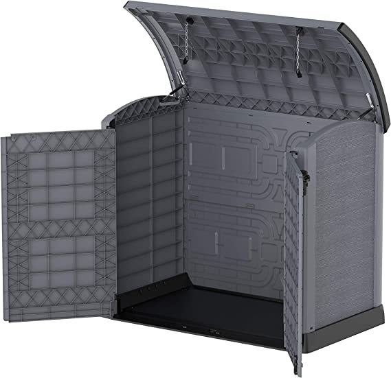 بيت صندوق نفايات بلاستيكي مزدوج بغطاء هيدروليكي - Double Waste Bin Plastic Shed