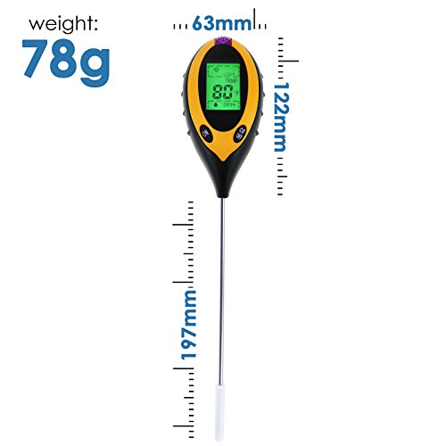 جهاز فحص التربة درجة الحموضة ، درجة الحرارة ، نسبة الرطوبة ، نسبة الإضاءة - Soil Tester, 4 in 1 TEMP, PH , HUM, LIGHT