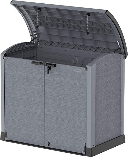 بيت صندوق نفايات بلاستيكي مزدوج بغطاء هيدروليكي - Double Waste Bin Plastic Shed