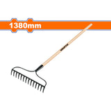 مشط أرض معدني بمقبض خشبي بطول 138 سم - Wadfow Garden Rake 1380mm