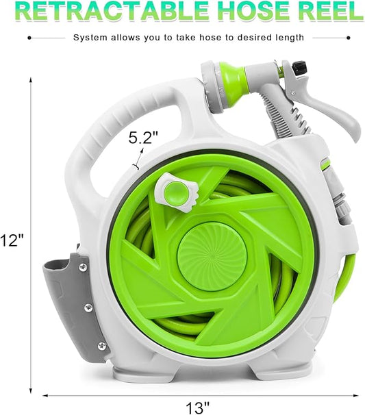 بكرة بربيش مع بربيش بطول 15 متر  - Garden Mini Hose Reel 15m High Quality