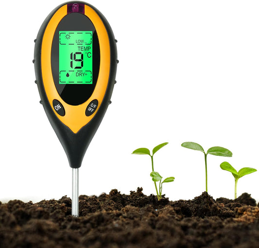 جهاز فحص التربة درجة الحموضة ، درجة الحرارة ، نسبة الرطوبة ، نسبة الإضاءة - Soil Tester, 4 in 1 TEMP, PH , HUM, LIGHT