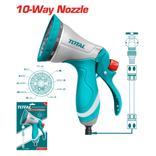 فرد رش ماء معدني 10 حركات معدني من توتال - Total Metal Trigger Nozzle