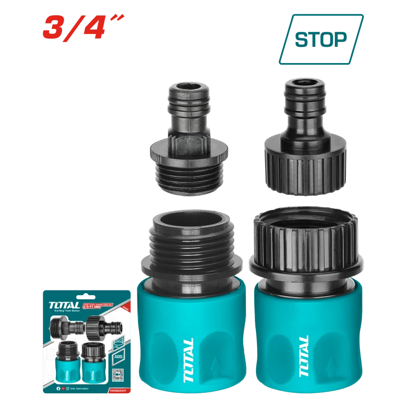 طقم كوبلينج زراعي 3 قطع من توتال 3/4 انش - Total 3 Pcs Hose Quick Connectors Set 3/4 In
