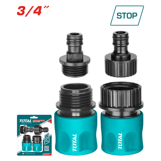 طقم كوبلينج زراعي 3 قطع من توتال 3/4 انش - Total 3 Pcs Hose Quick Connectors Set 3/4 In