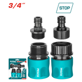 طقم كوبلينج زراعي 3 قطع من توتال 3/4 انش - Total 3 Pcs Hose Quick Connectors Set 3/4 In