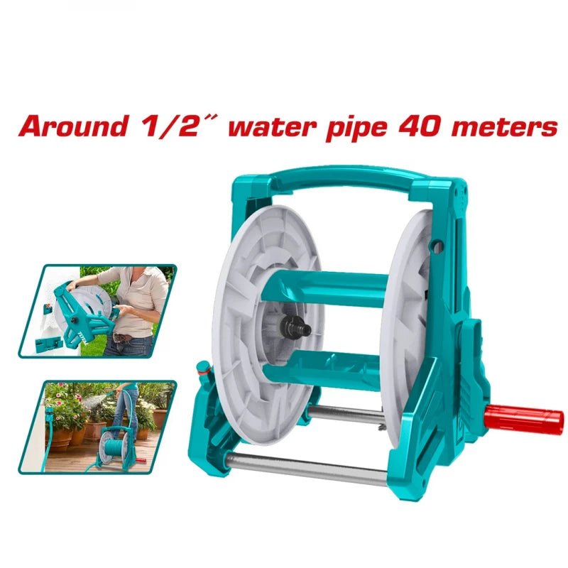 بكرة بربيش ماء من توتال سعة استيعاب حتى 40 متر (بدون بربيش) - Total Plastic Garden Hose Reel – Capacity up to 40m (Hose Not Included)