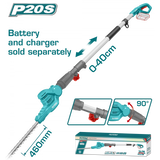 مقص تشذيب الأسيجة اللاسلكي من توتال بطول قابل للتعديل - Total Cordless Pole Hedge Trimmer