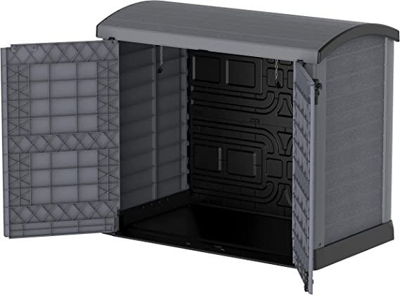 بيت صندوق نفايات بلاستيكي مزدوج بغطاء هيدروليكي - Double Waste Bin Plastic Shed