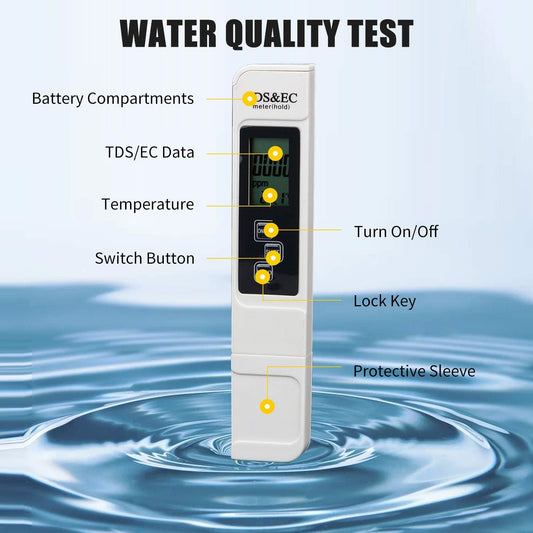 جهاز قياس جودة المياه الرقمي TDS & EC مع قياس الحرارة | Digital TDS EC Temperature Water Quality Meter
