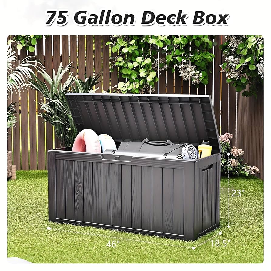 صندوق تخزين خارجي كبير للحديقة مقاوم للعوامل الجوية - Deck Box 416 Lt