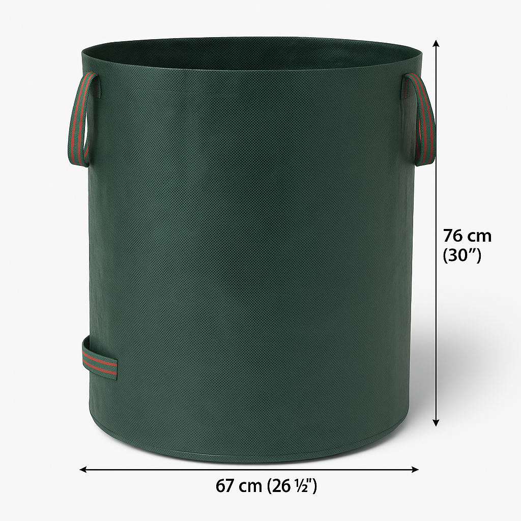 كيس جمع أوراق الحدائق المتين والقابل للطي بسعة 270 لتر - Foldable Garden Leaf Bag 270L
