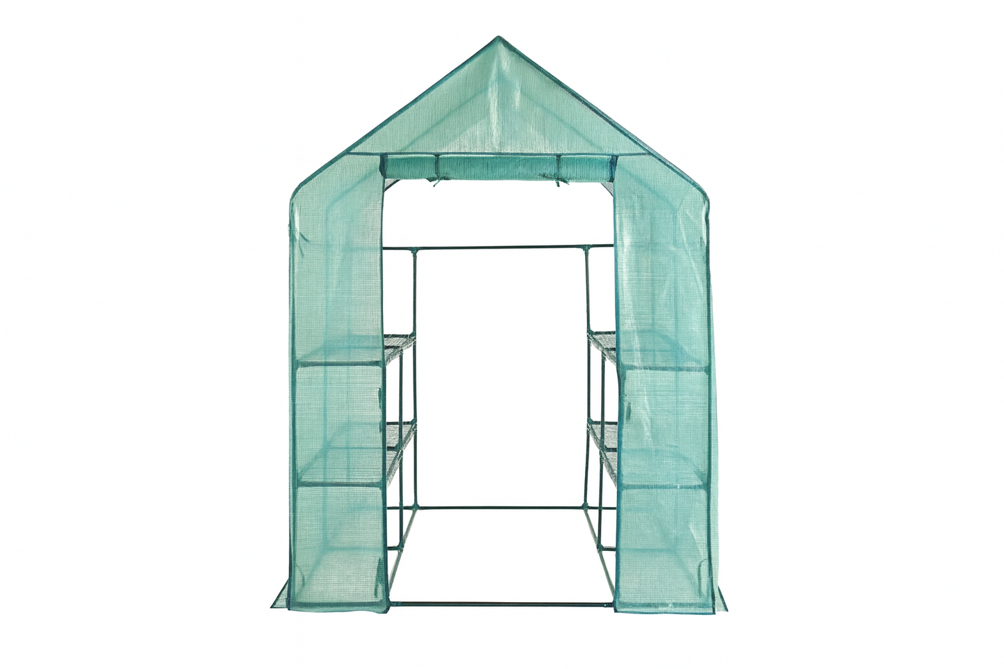 بيت بلاستيكي للحديقة بأربع طبقات مع غطاء مقوى - Greenlife 4-Tier Walk-in Greenhouse with PE Cover
