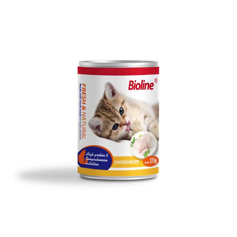 معلبات أكل القطط نكهات متعددة بيولاين375 غم - Bioline Cat Can Food Multiple flavours 375gm