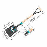 كريك مربع مع عصا خشب من توتال - Total Garden Steel Shovel with Wooden Handle