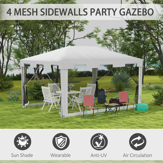 خيمة حديقة 3×4 م مع جدران جانبية شبكية - Garden Gazebo 3×4 Meters with Mesh Sidewalls