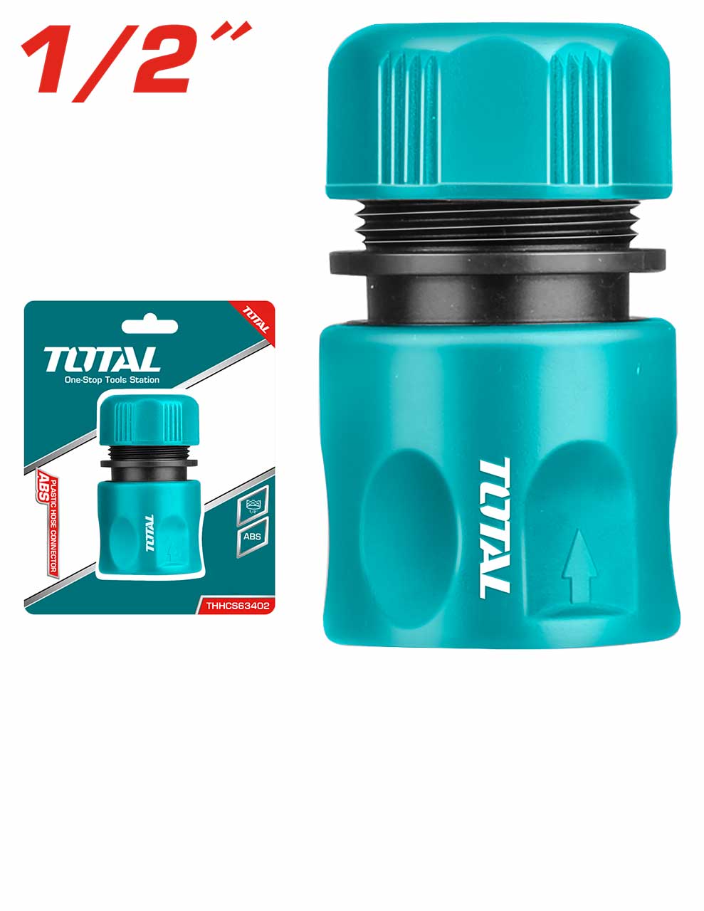 كوبلينج بربيش 1/2 لنش من توتال - Total Plastic Hose Quick Connector 1/2 In