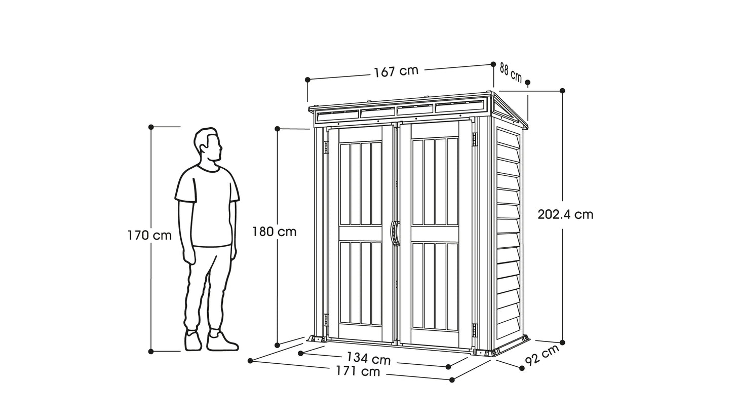 مخزن أدوات حديقة مقاوم للعوامل الجوية - YardMate Pent Plus Storage Shed