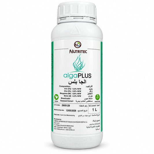 دليل جرعات واستخدام سماد Nutritec Alga Plus للرش الورقي والري