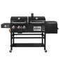 مشوى غاز وفحم 3 شعلات مع مدخنة جانبية وموقد جانبي | 3-Burner Gas & Charcoal Combo Grill with Offset Smoker