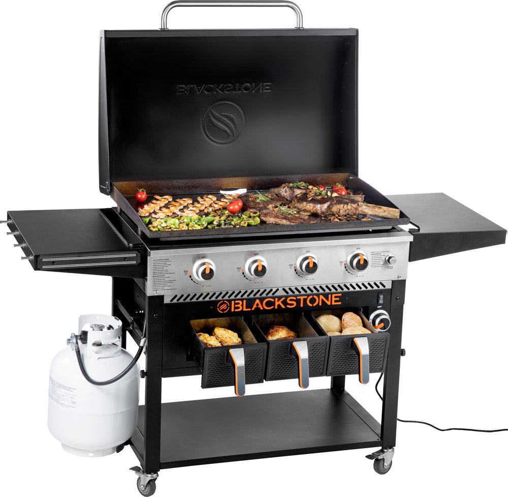 مشوى غاز مسطحة مع قلاية هوائية Blackstone 36" Griddle Air Fryer Combo