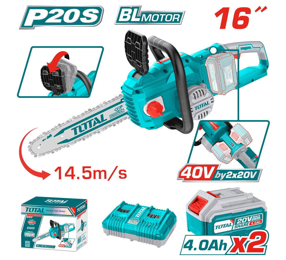 cordless chain saw 16 in - منشار جنزير يعمل بالشحن 16 إنش من توتال