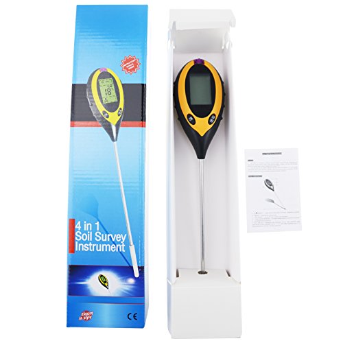 Soil Tester, 4 in 1 TEMP, PH , HUM, LIGHT - جهاز فحص التربة درجة الحموضة ، درجة الحرارة ، نسبة الرطوبة ، نسبة الإضاءة