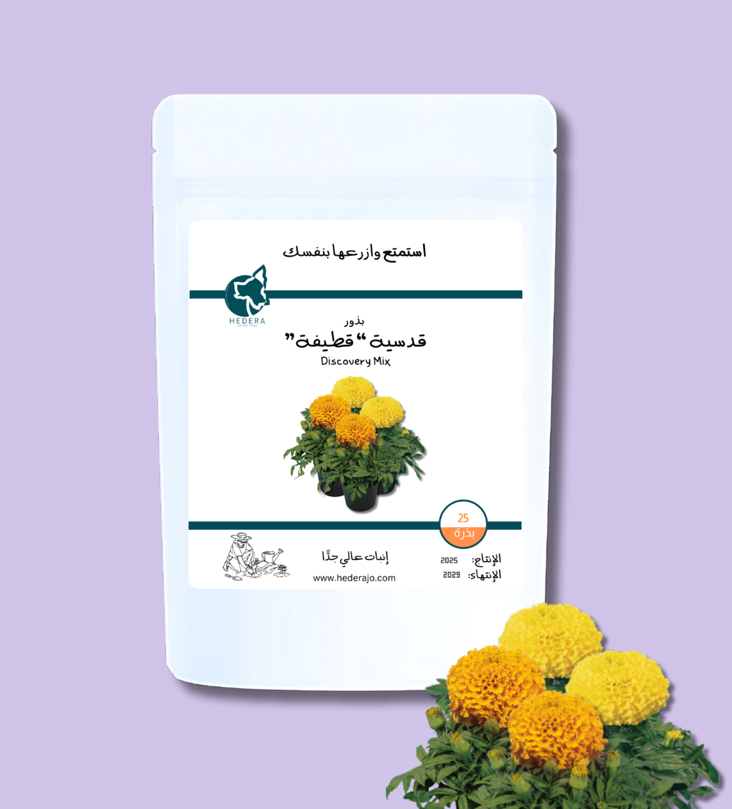بذور قدسيّة إفريقية ديسكوفري ( قطيفة ) عالية الجودة - High Quality Tagetes erecta discovery mix Seeds