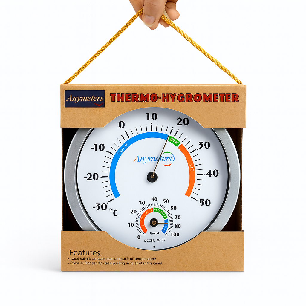 مقياس حرارة ورطوبة تناظري – Thermo Hygrometer دائري 20 سم