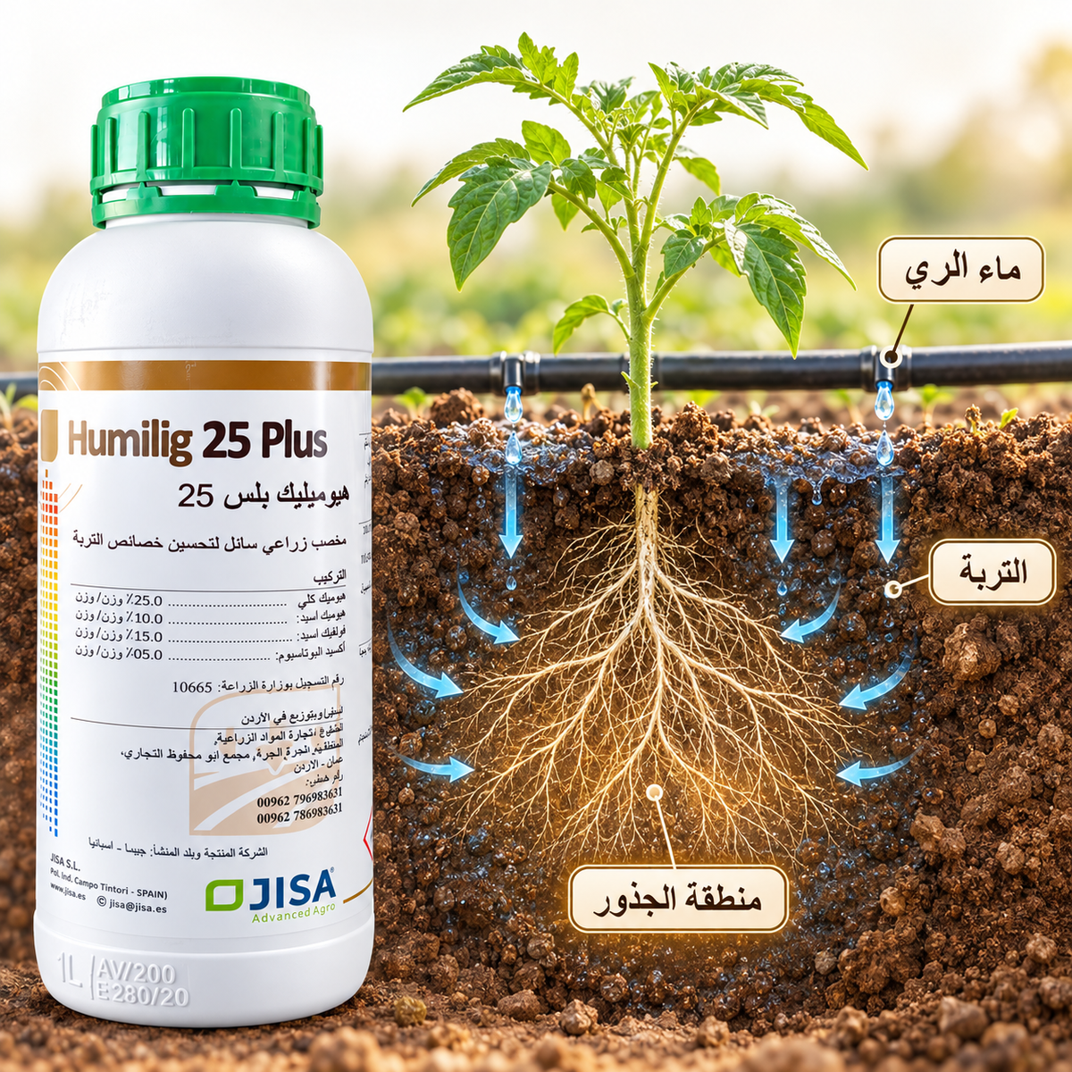 ظهر عبوة هوميليج 25 بلس 1 لتر من JISA مع التركيب وطريقة الاستخدام