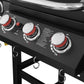 مشوى غاز وفحم 3 شعلات مع مدخنة جانبية وموقد جانبي | 3-Burner Gas & Charcoal Combo Grill with Offset Smoker