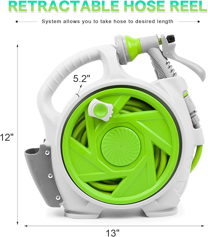 بكرة بربيش مع بربيش بطول 15 متر  - Garden Mini Hose Reel 15m High Quality