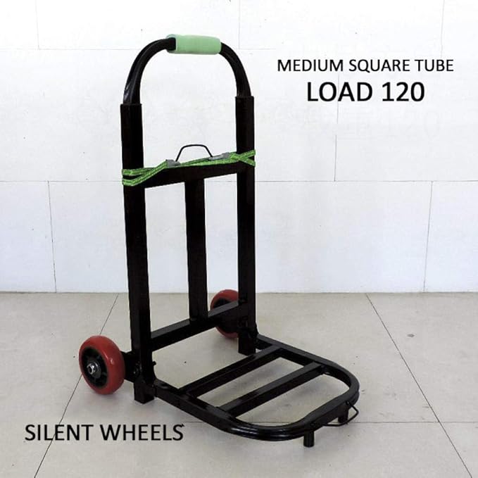 عربة نقل قابلة للطي بقدرة تحميل 100 كغم مع عجلات صامتة وحبال تثبيت - Foldable Hand Trolley 100 kg Capacity