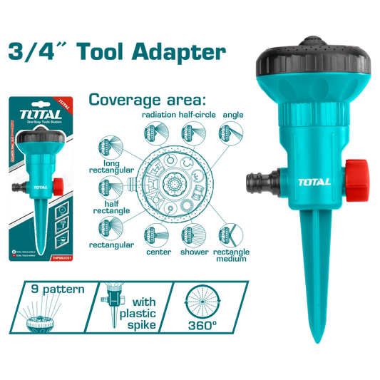 Total Plastic Sprinkler 9 Spray Patterns - مرش زراعي ثابت بلاستيكي 9 حركات من توتال