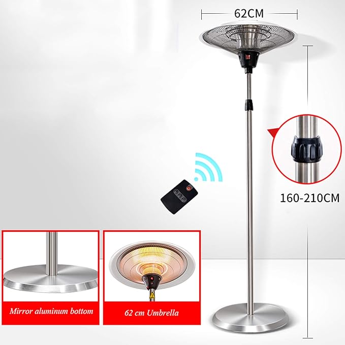 صوبة كهربائية خارجية ستاند 2100 واط مع ريموت تحكم - Outdoor Electric Patio Heater 2100W with Remote
