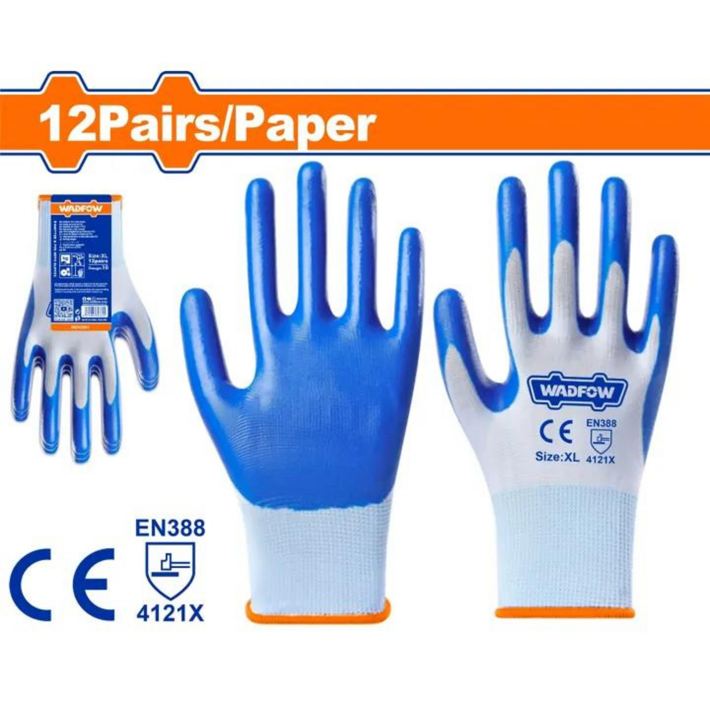 wadfow rubber labor gloves - قفازات للعمل المهني مغطس بالمطاط من وادفو