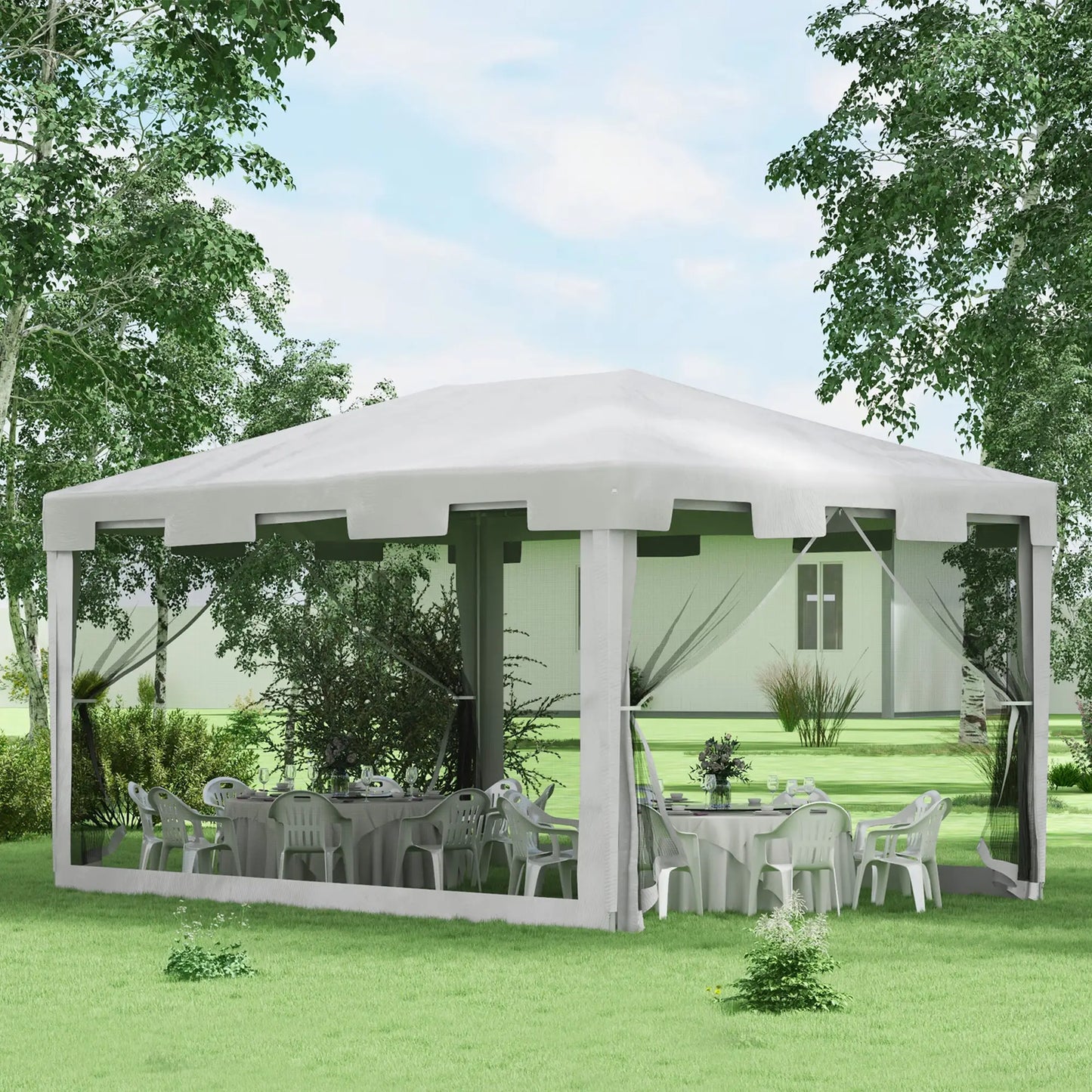 خيمة حديقة 3×4 م مع جدران جانبية شبكية - Garden Gazebo 3×4 Meters with Mesh Sidewalls