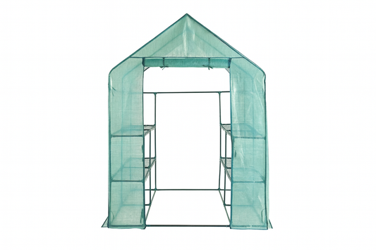 بيت بلاستيكي للحديقة بأربع طبقات مع غطاء مقوى - Greenlife 4-Tier Walk-in Greenhouse with PE Cover