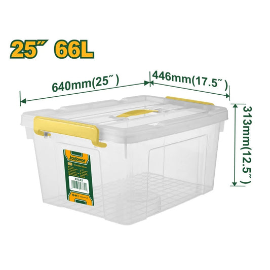 صندوق تخزين متين بغطاء محكم 66لتر - Durable Storage Box with Tight-Fit Lid 66L
