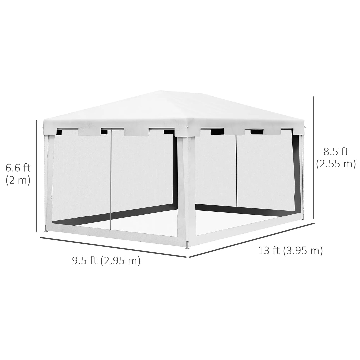 خيمة حديقة 3×4 م مع جدران جانبية شبكية - Garden Gazebo 3×4 Meters with Mesh Sidewalls