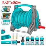 بربيش ماء مع بكرة وملحقات من توتال 20 متر 1/2 انش - Total 20M Garden Hose Reel Set 1/2" With Accessories