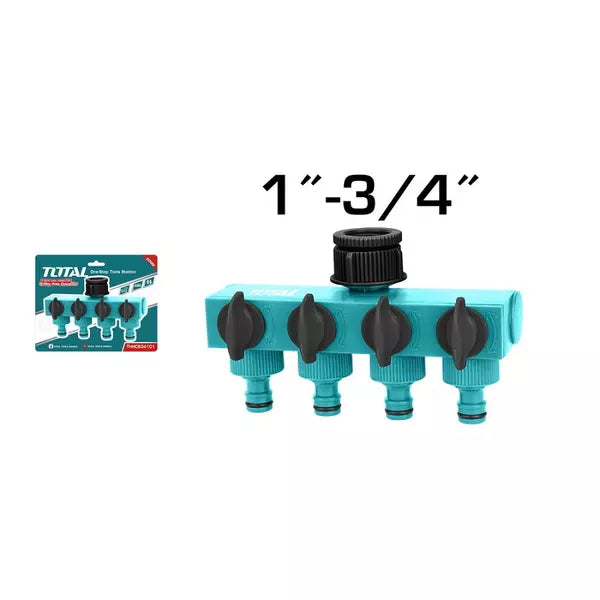 موزع خرطوم بلاستيكي رباعي الاتجاهات من توتال - Total 4-Way Plastic Hose Connector