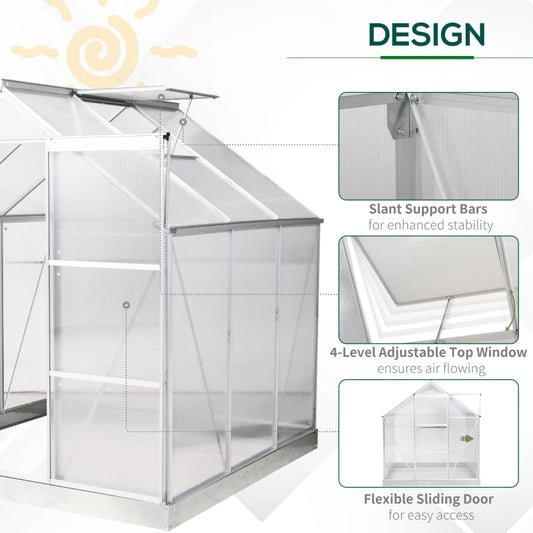 بيت زراعة منزلي قابل للمشي من الألمنيوم بمساحة 190×193 سم - Walk-In Aluminum Greenhouse 190×193 cm