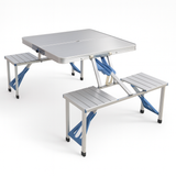 طقم طاولة وكراسي رحلات قابلة للطي من الألومنيوم - Portable Folding Picnic Table Set