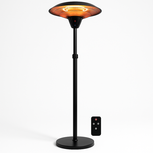 صوبة كهربائية خارجية ستاند2100 أسود واط مع ريموت تحكم - Outdoor Electric Patio Heater 2100W with Remote