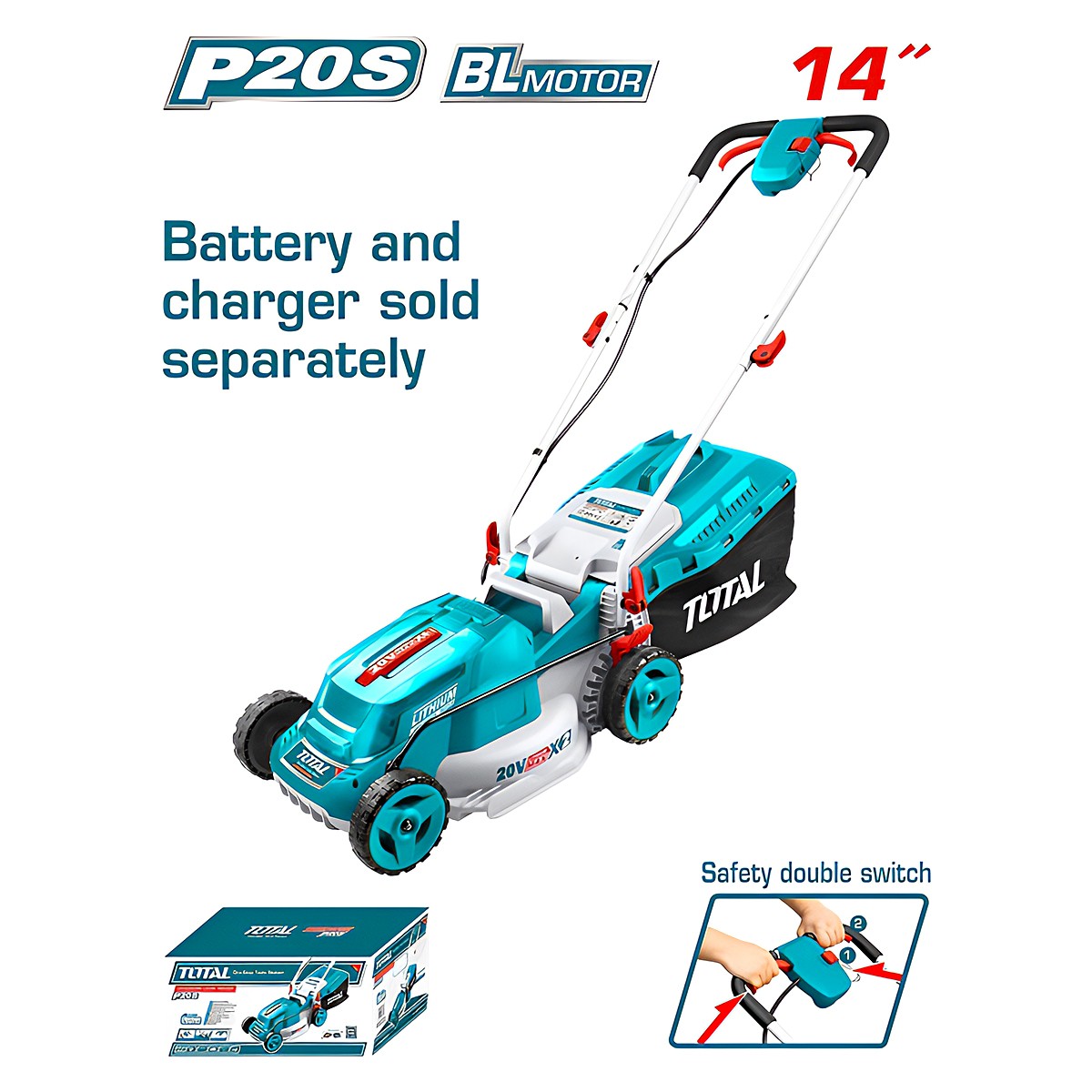 Total Lithium-Ion Lawn Mower - ماكينة قص العشب ليثيوم أيون من توتال