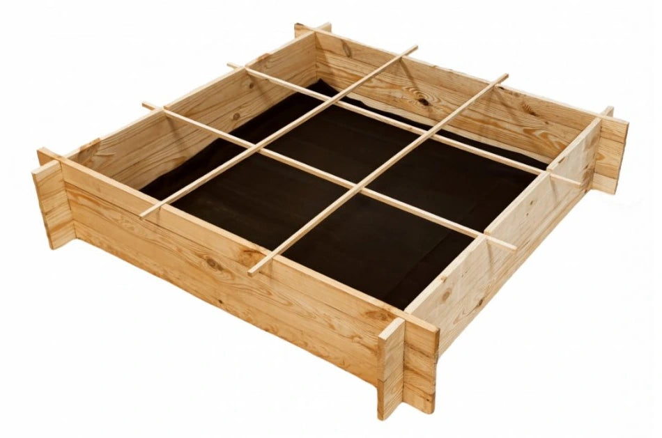 صندوق زراعة خشبي مرتفع 100×100 سم – Wooden Raised Garden Bed